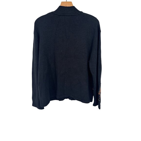 Heirloom Collectibles Christmas Black Cardigan Sweater size XL Sequin Cardinals - Picture 4 of 4